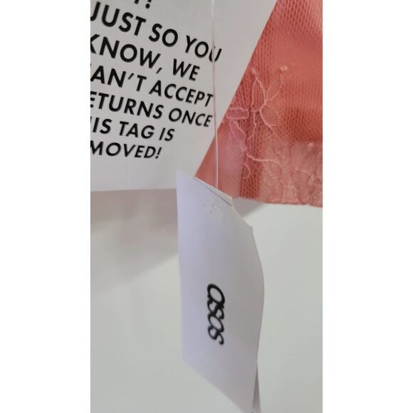 ASOS LUXE Curve wire bardot lace midi dress in pink - Picture 6 of 13